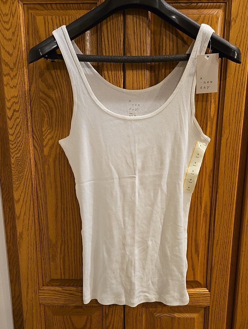 a new day White Ribbed Scoop Neck Tank Top Shirt Small New Target - Picture 4 of 14